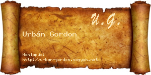Urbán Gordon névjegykártya